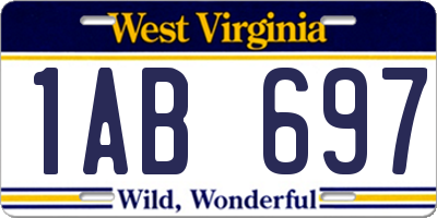 WV license plate 1AB697