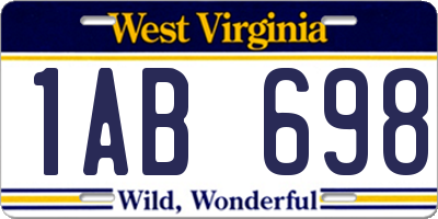 WV license plate 1AB698