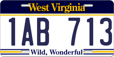 WV license plate 1AB713