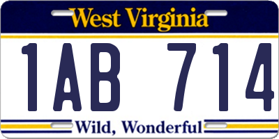 WV license plate 1AB714