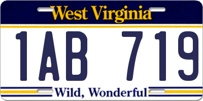 WV license plate 1AB719