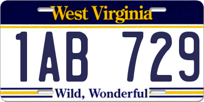WV license plate 1AB729