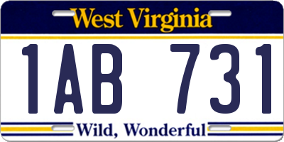 WV license plate 1AB731