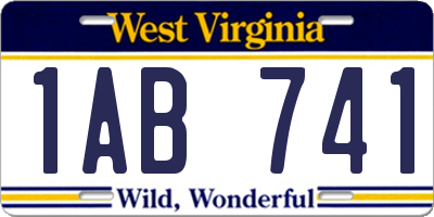 WV license plate 1AB741