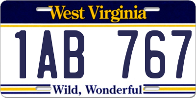 WV license plate 1AB767