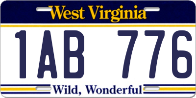 WV license plate 1AB776