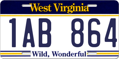 WV license plate 1AB864