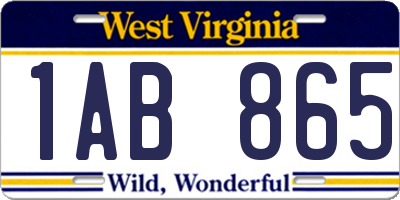 WV license plate 1AB865