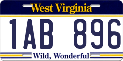 WV license plate 1AB896