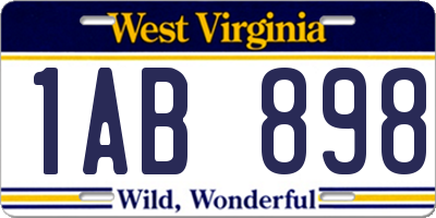 WV license plate 1AB898