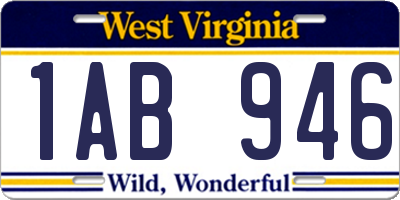 WV license plate 1AB946