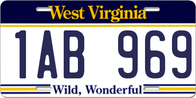 WV license plate 1AB969