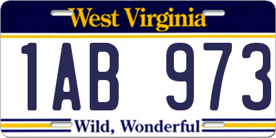 WV license plate 1AB973