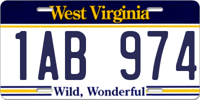 WV license plate 1AB974