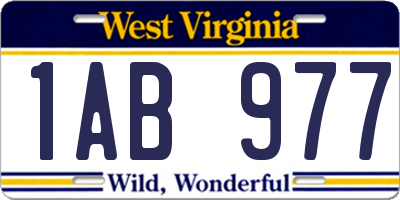 WV license plate 1AB977