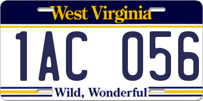 WV license plate 1AC056