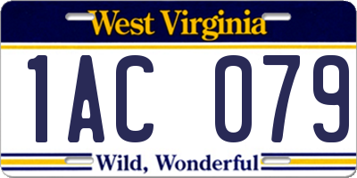 WV license plate 1AC079