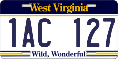 WV license plate 1AC127