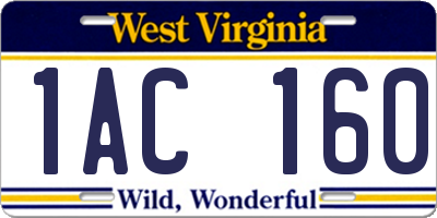 WV license plate 1AC160