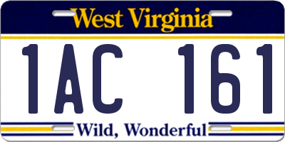 WV license plate 1AC161