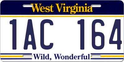 WV license plate 1AC164