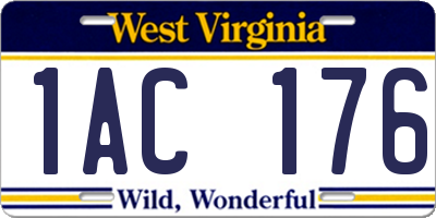 WV license plate 1AC176