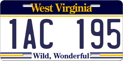 WV license plate 1AC195