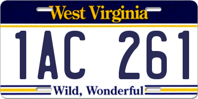 WV license plate 1AC261