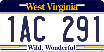 WV license plate 1AC291