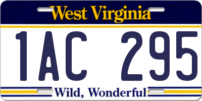 WV license plate 1AC295