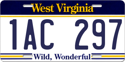 WV license plate 1AC297