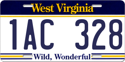 WV license plate 1AC328