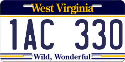 WV license plate 1AC330