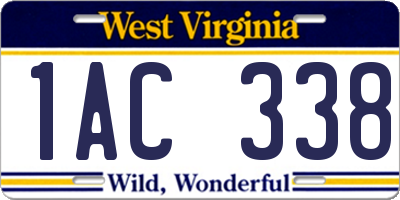 WV license plate 1AC338