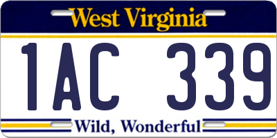 WV license plate 1AC339