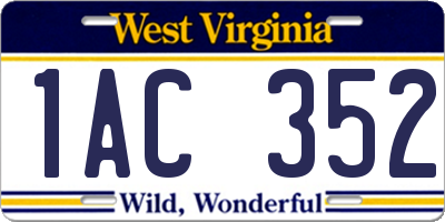 WV license plate 1AC352