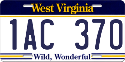 WV license plate 1AC370