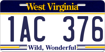 WV license plate 1AC376
