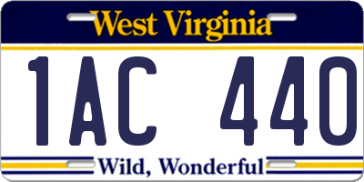 WV license plate 1AC440