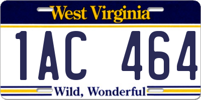 WV license plate 1AC464