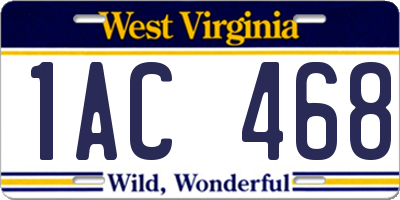 WV license plate 1AC468