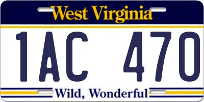 WV license plate 1AC470