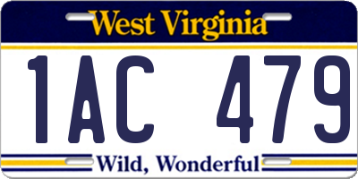 WV license plate 1AC479