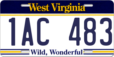 WV license plate 1AC483