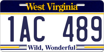 WV license plate 1AC489