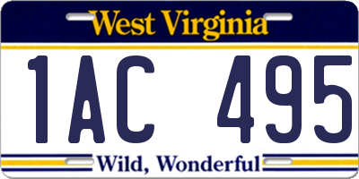 WV license plate 1AC495