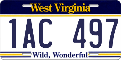 WV license plate 1AC497