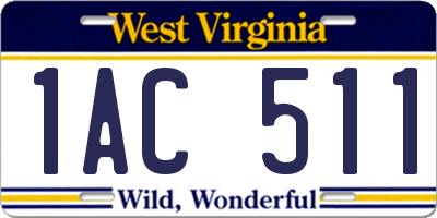 WV license plate 1AC511