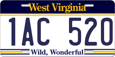 WV license plate 1AC520