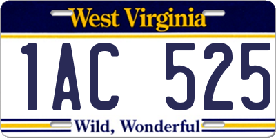 WV license plate 1AC525